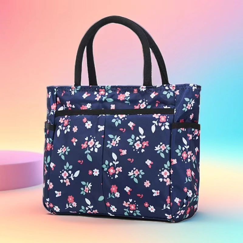 Multi-Pocket Candy Print Tote Bag Bowlift