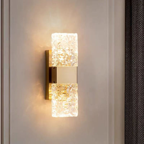 Contemporary Glass Wall Sconce with Textured Finish
