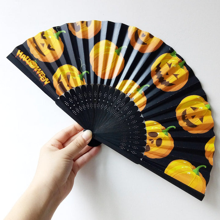 Women's Halloween costume fan with unique lettering Bowlift