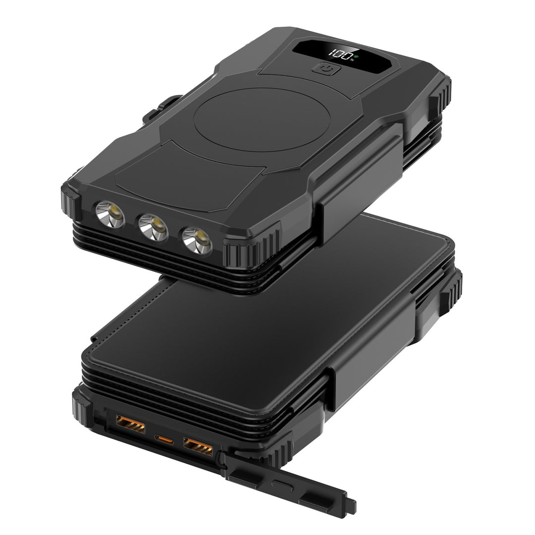 Power bank with solar charging and LED lights Bowlift
