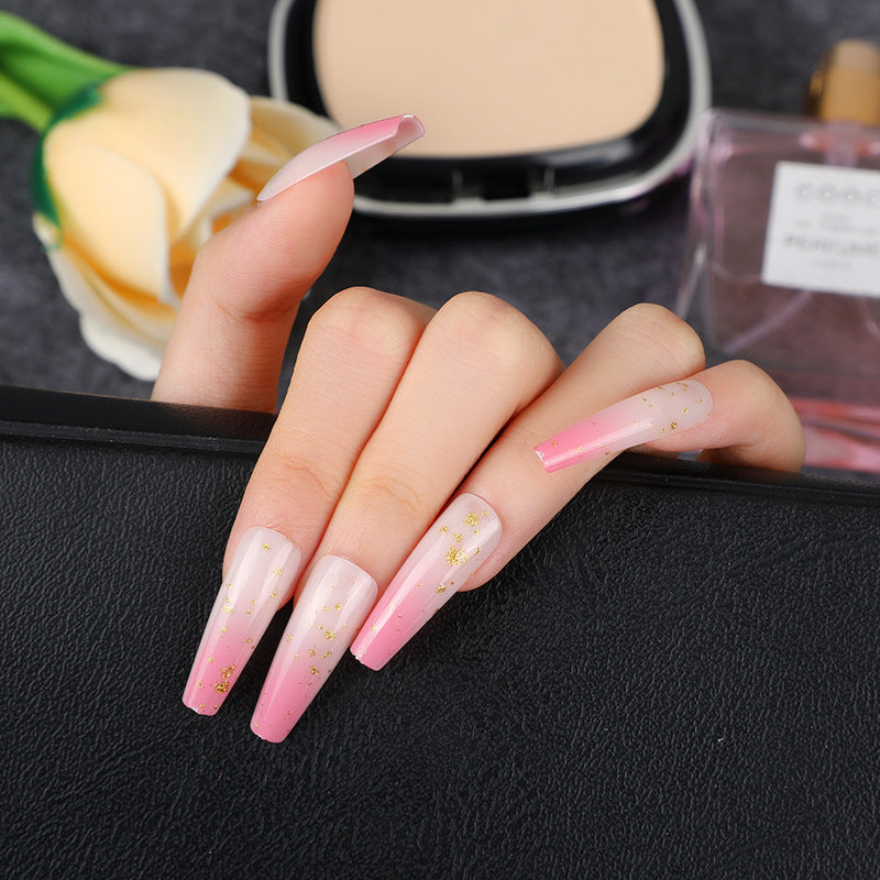 Elegant artificial nails with gold accents Bowlift