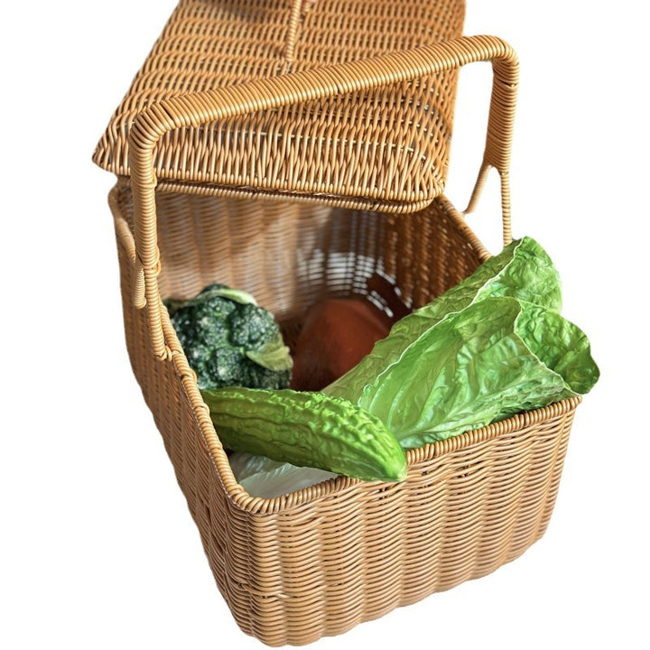 Elegant Woven Picnic Basket Bowlift