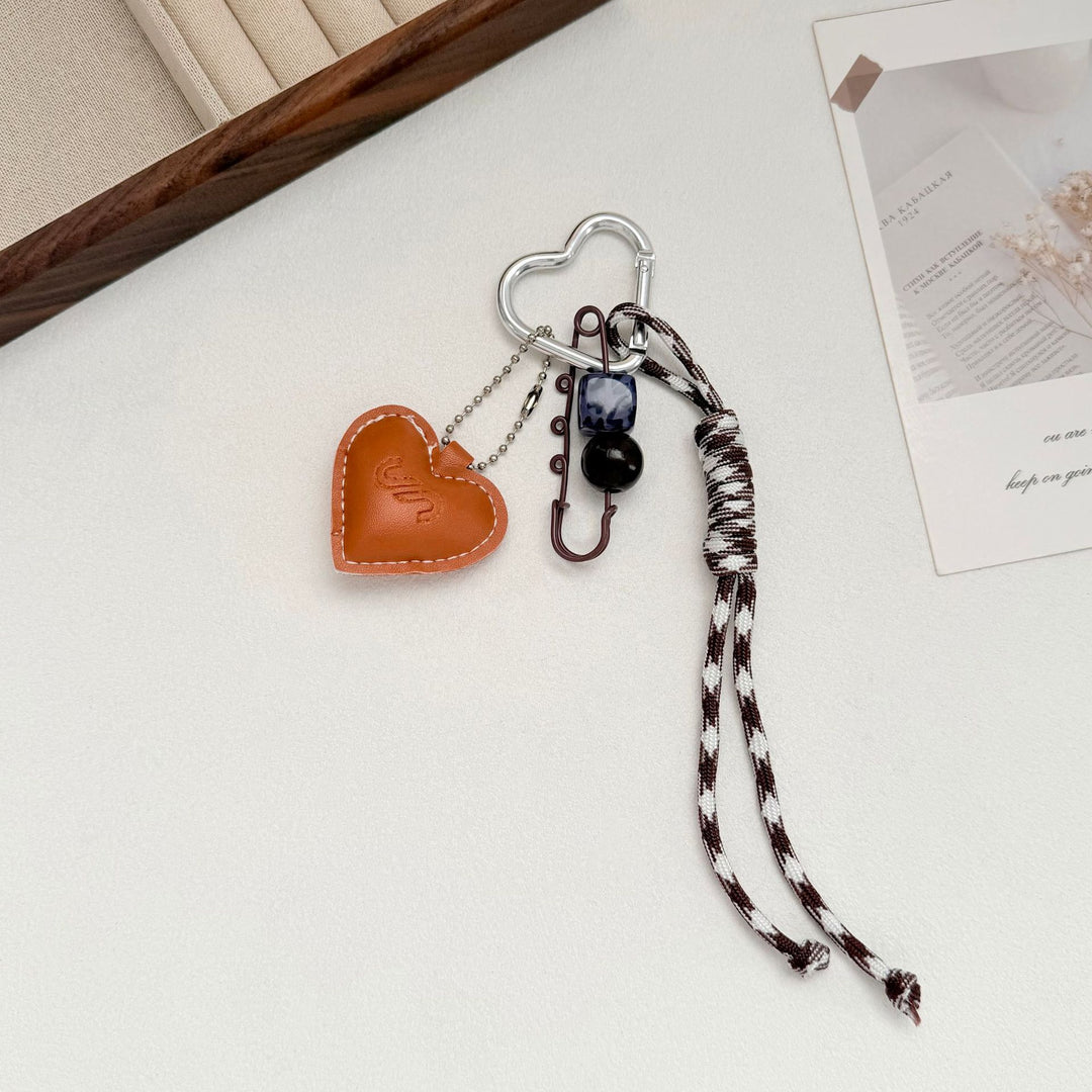 Heart-Shaped Leather Keychain Bowlift