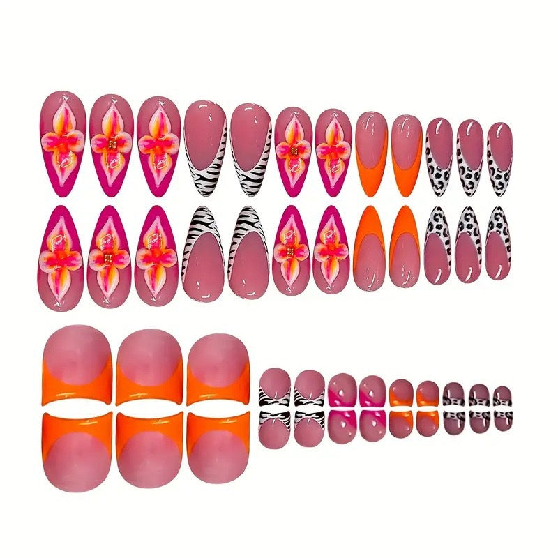 Artistic Floral Nail Design Set Bowlift