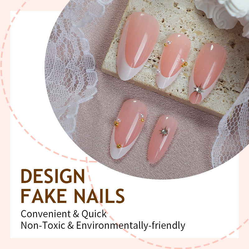 Artificial nail set with elegant Swarovski elements Bowlift