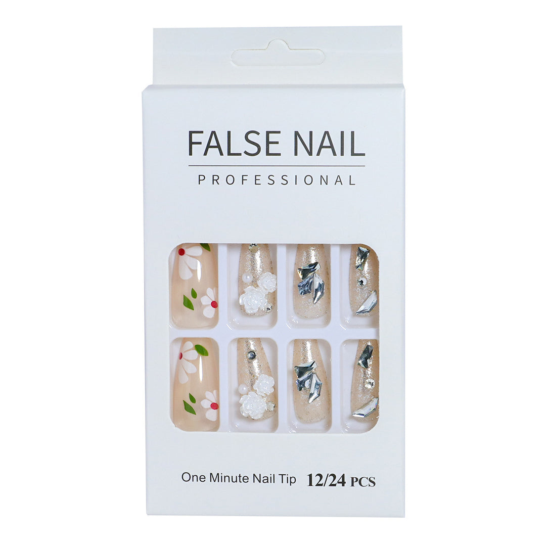 Decorative Press-On Nail Set with 3D Accents Bowlift