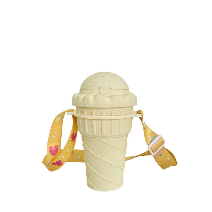 Women’s creative ice cream cup drinking bottle with practical carrying strap Bowlift