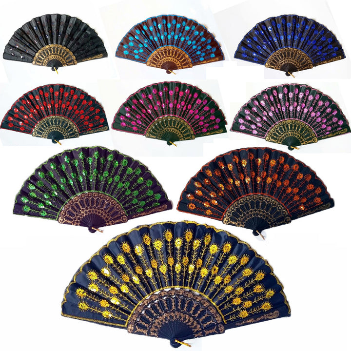 Ladies handcrafted fan with exquisite embroidery Bowlift
