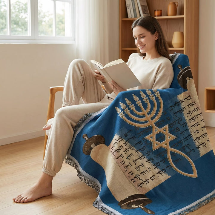 Artistic Star of David Tapestry Blanket