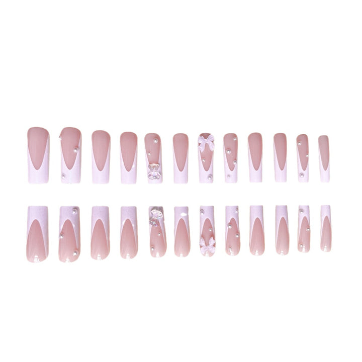 Decorative Press-On Nail Extensions with Floral Accents Bowlift