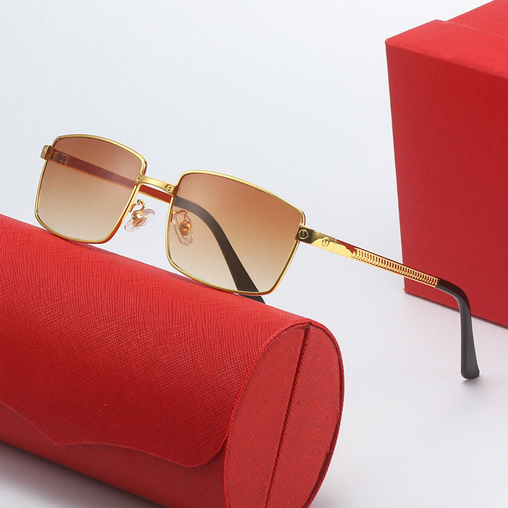 Women's fashionable square sunglasses with elegant metal frame Bowlift