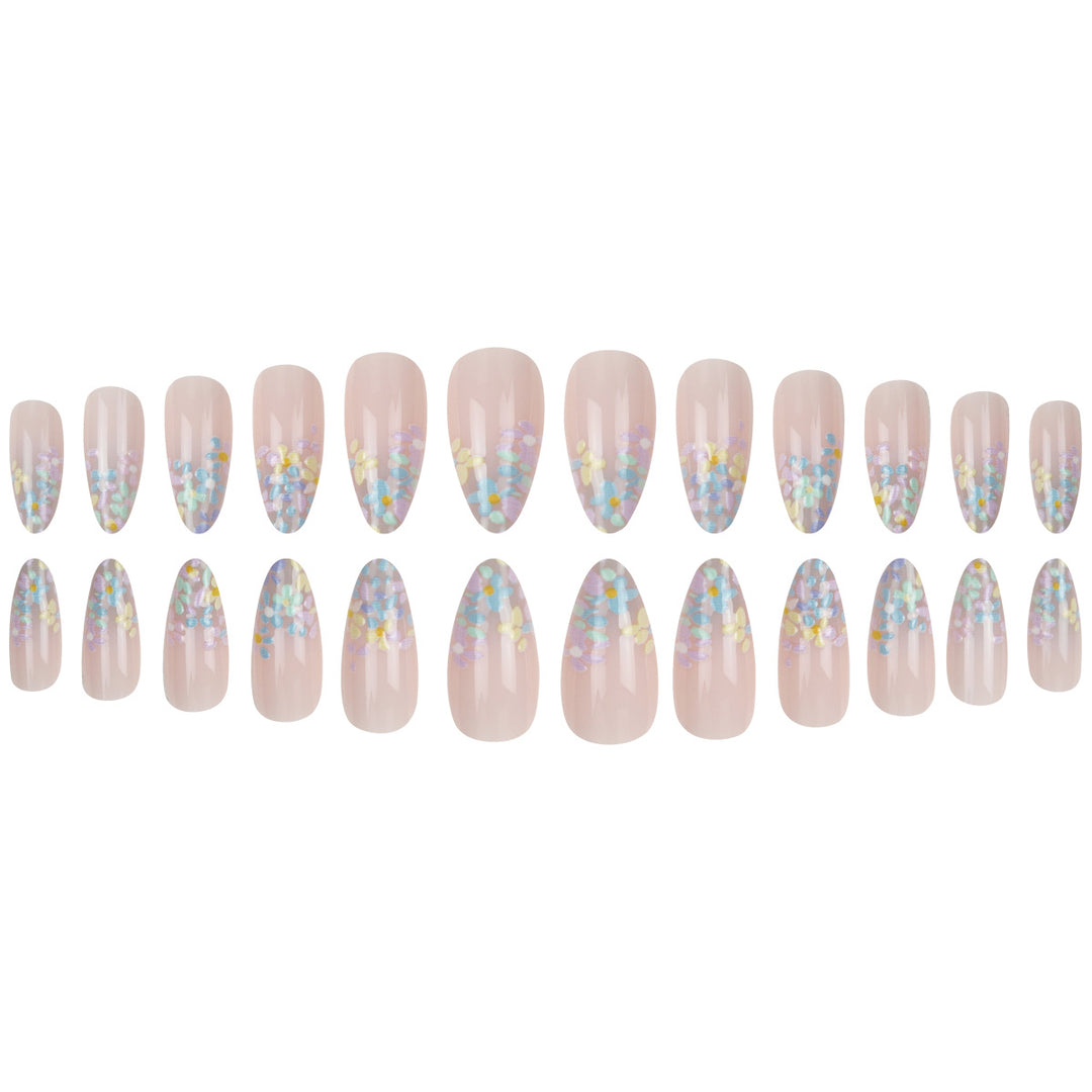 Floral Accented Press-On Nail Set Bowlift