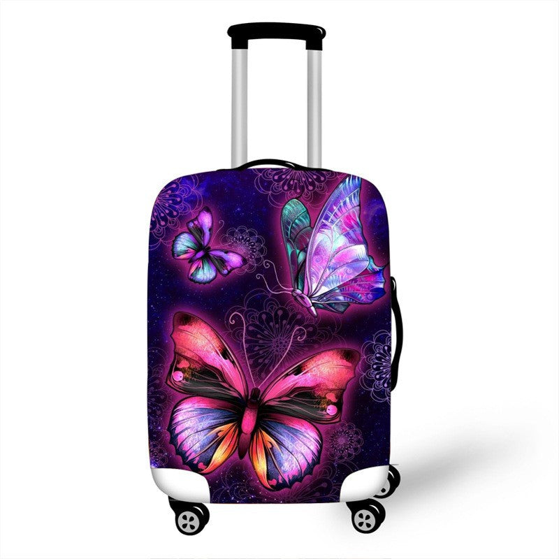 Women's hard shell travel suitcase with colorful flower and butterfly graphic Bowlift