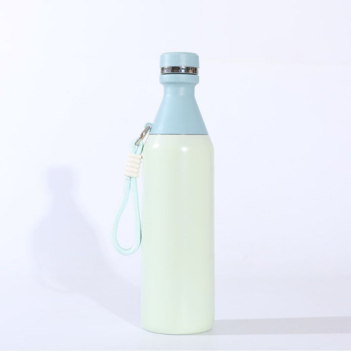 Ladies insulated stainless steel drinking bottle with practical carrying handle Bowlift