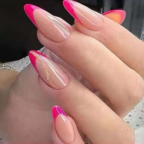 Elegant Stiletto Press-On Nails with Pink Ombre Design Bowlift