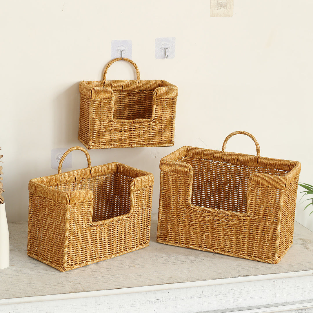 Unisex Handwoven Storage Basket with Practical Carrying Handle Bowlift