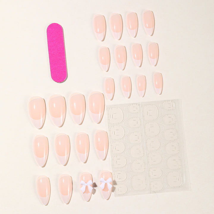 Elegant French Tip Acrylic Nail Art Extensions Bowlift