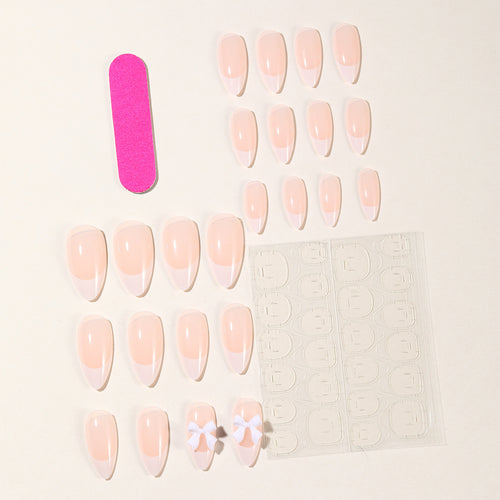 Elegant French Tip Acrylic Nail Art Extensions Bowlift