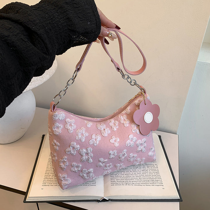 WoStylish Hobo Handbag with Floral Charm Bowlift