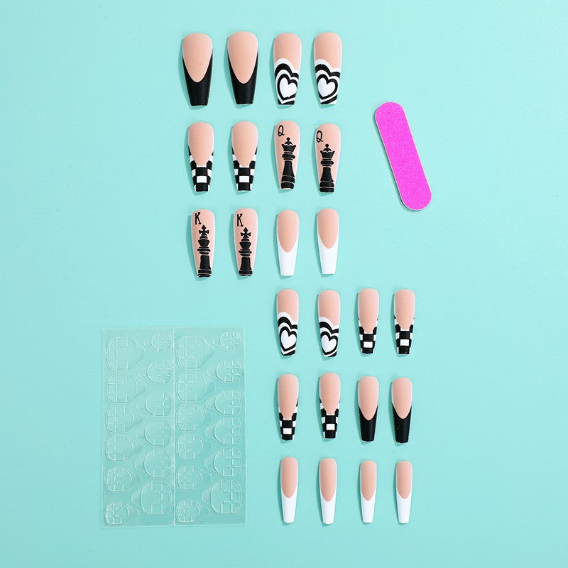 Art Nail Set with Creative Chess Designs Bowlift