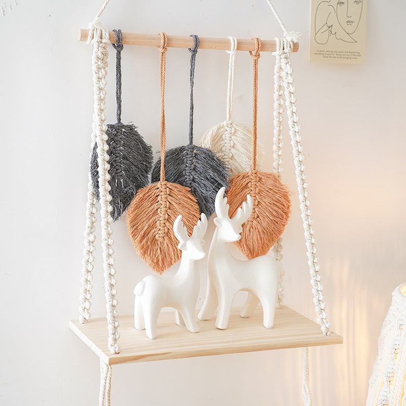 Bohemian Macrame Leaf Art Display Shelf Bowlift
