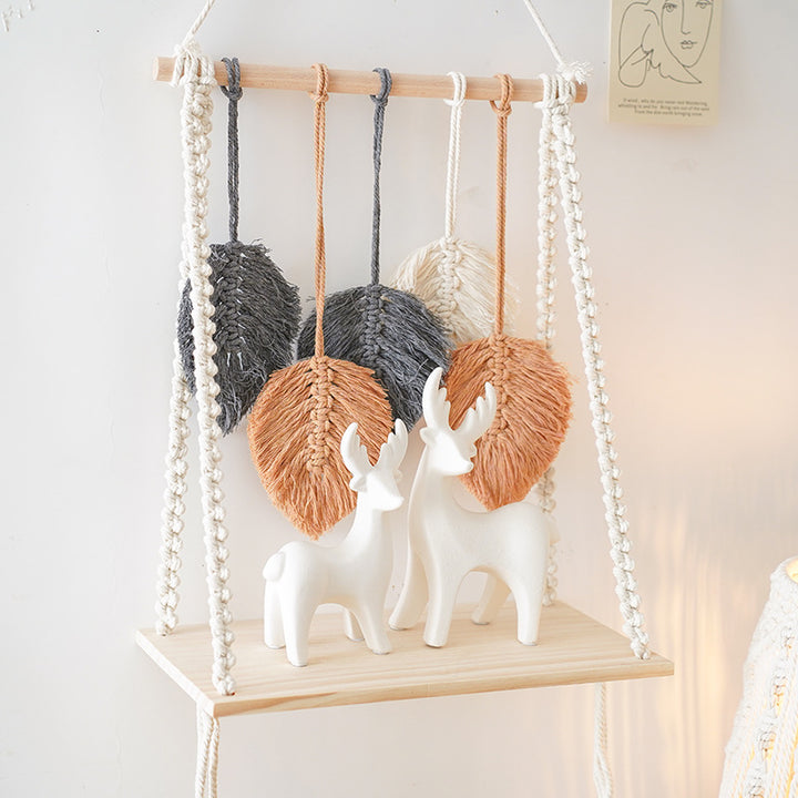 Bohemian Macrame Leaf Art Display Shelf Bowlift