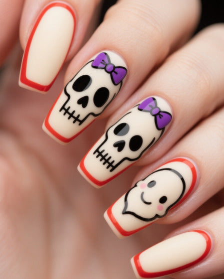 Artistic Halloween Themed Nail Art Bowlift