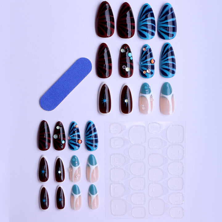 Artificial nails with elaborate 3D applications and colorful designs Bowlift