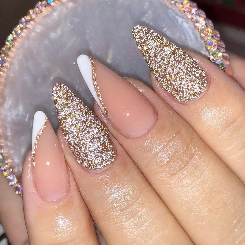 Glamorous Glittery Stiletto Press-On Nails Bowlift
