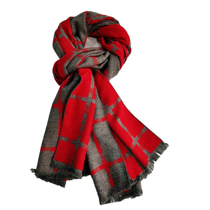 Ladies Elegant and Warm Scarf with Geometric Pattern Bowlift