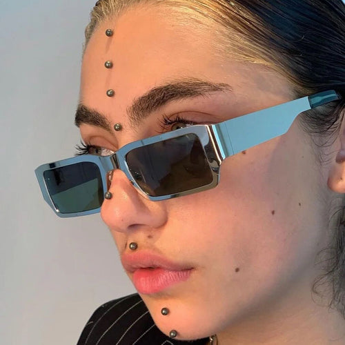 Women's geometric sunglasses with protective UV filter and sturdy metal frame Bowlift