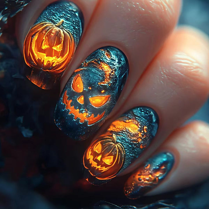 Artifical nails with Creative Halloween design Bowlift