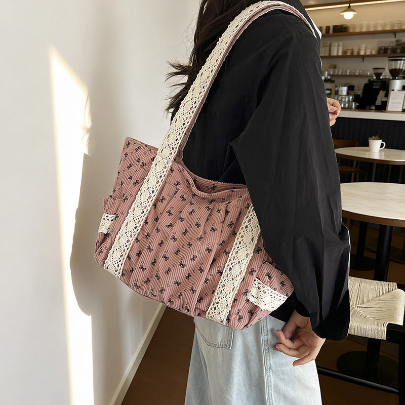 WoElegant Floral Print Tote Bag Bowlift