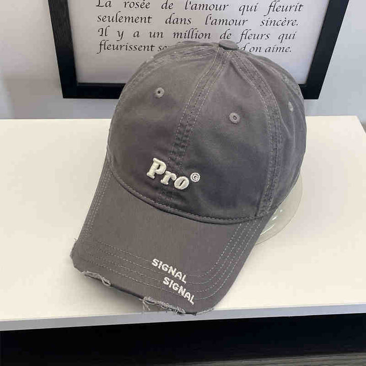 Women's Casual Distressed Embroidered Baseball Cap Bowlift