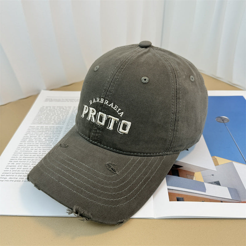 Men's Vintage-Inspired Distressed Baseball Cap Bowlift