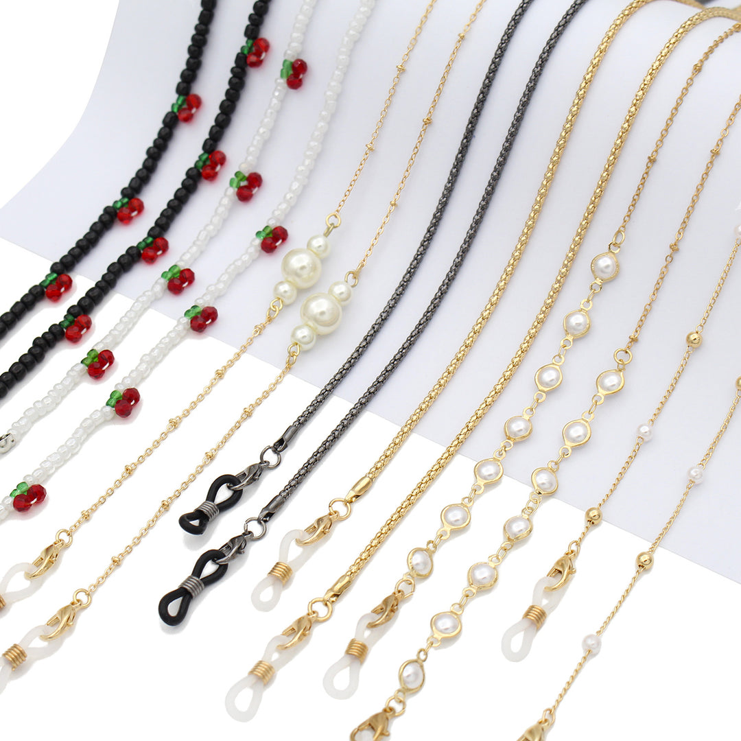 Elegant Pearl Chain Eyewear Holder Bowlift