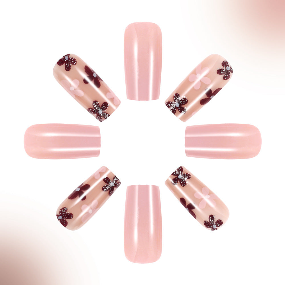 Artistic Floral Gel Nail Set Bowlift