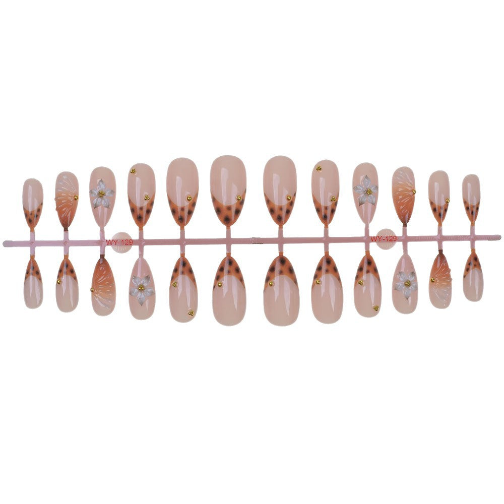 Decorative Floral Press-On Nail Set Bowlift 1787294358