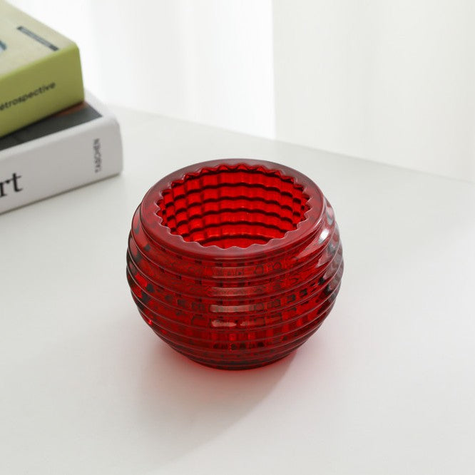 Round Ribbed Glass Votive Candle Holder for Tealights Bowlift
