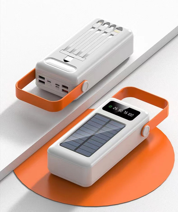 Portable Solar Power Bank with Multiple Charging Ports and LED Display Bowlift