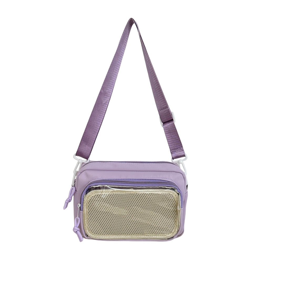 Shoulder bag with transparent viewing pocket and playful graphic design Bowlift
