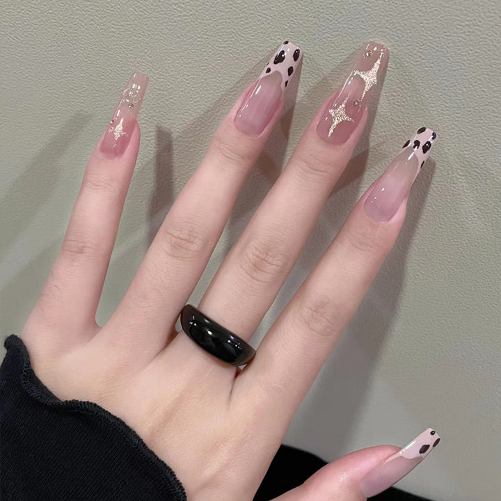 Luxury Press-On Nail Set with Glitter Accent Bowlift