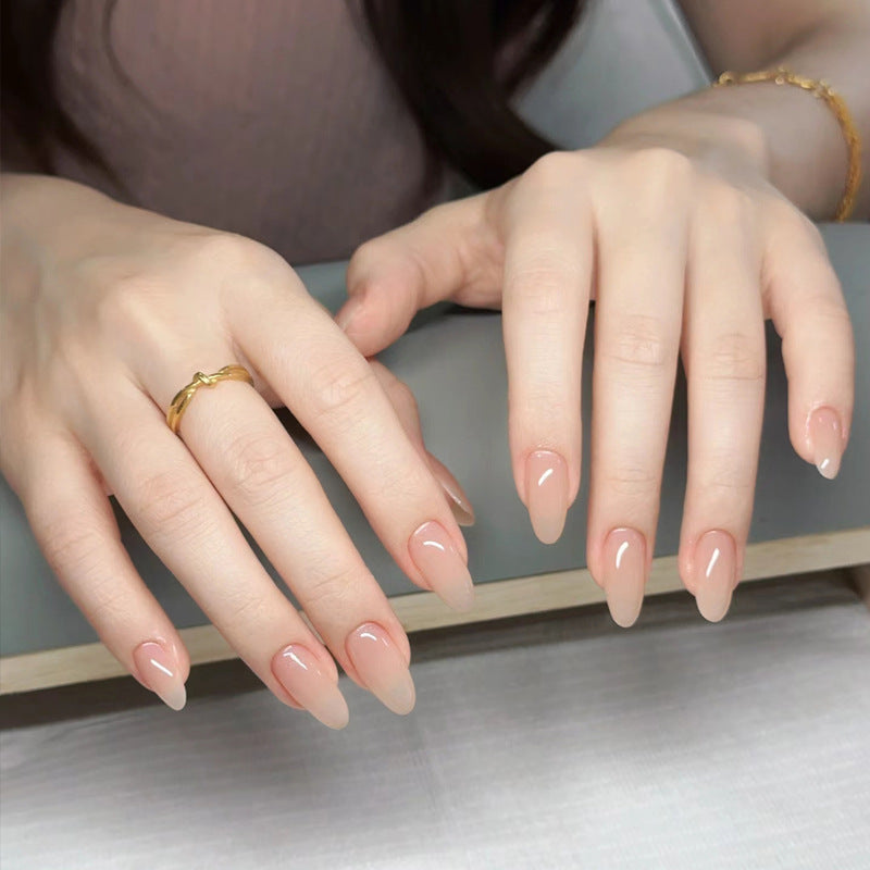 Natural Finish Nude Press-On Nail Set Bowlift