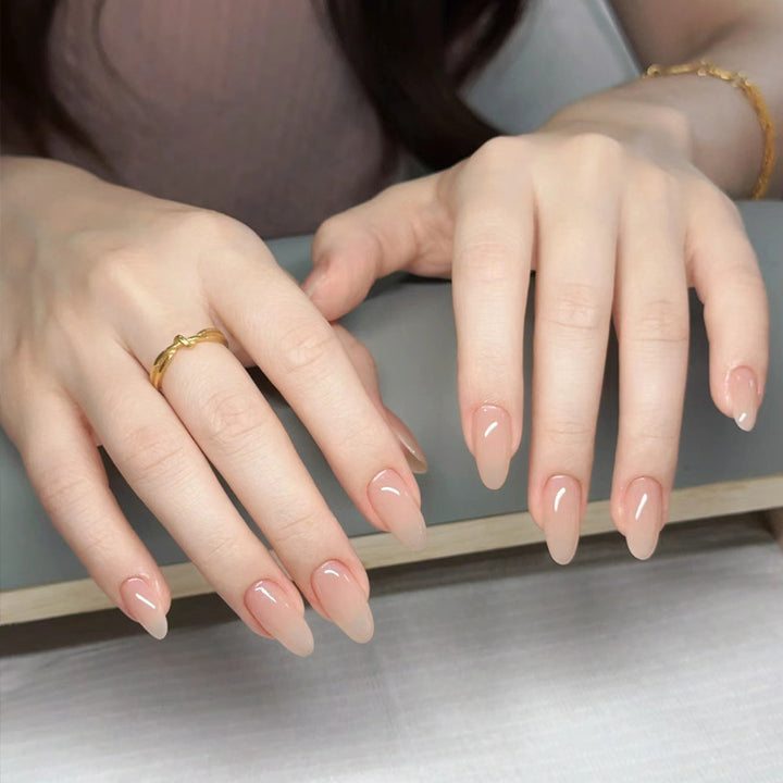 Natural Finish Nude Press-On Nail Set Bowlift