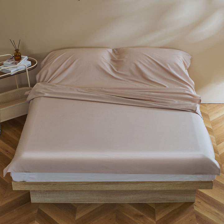 Microfiber Satin Fitted Sheet Set with Extra Soft Silky Matte Feel