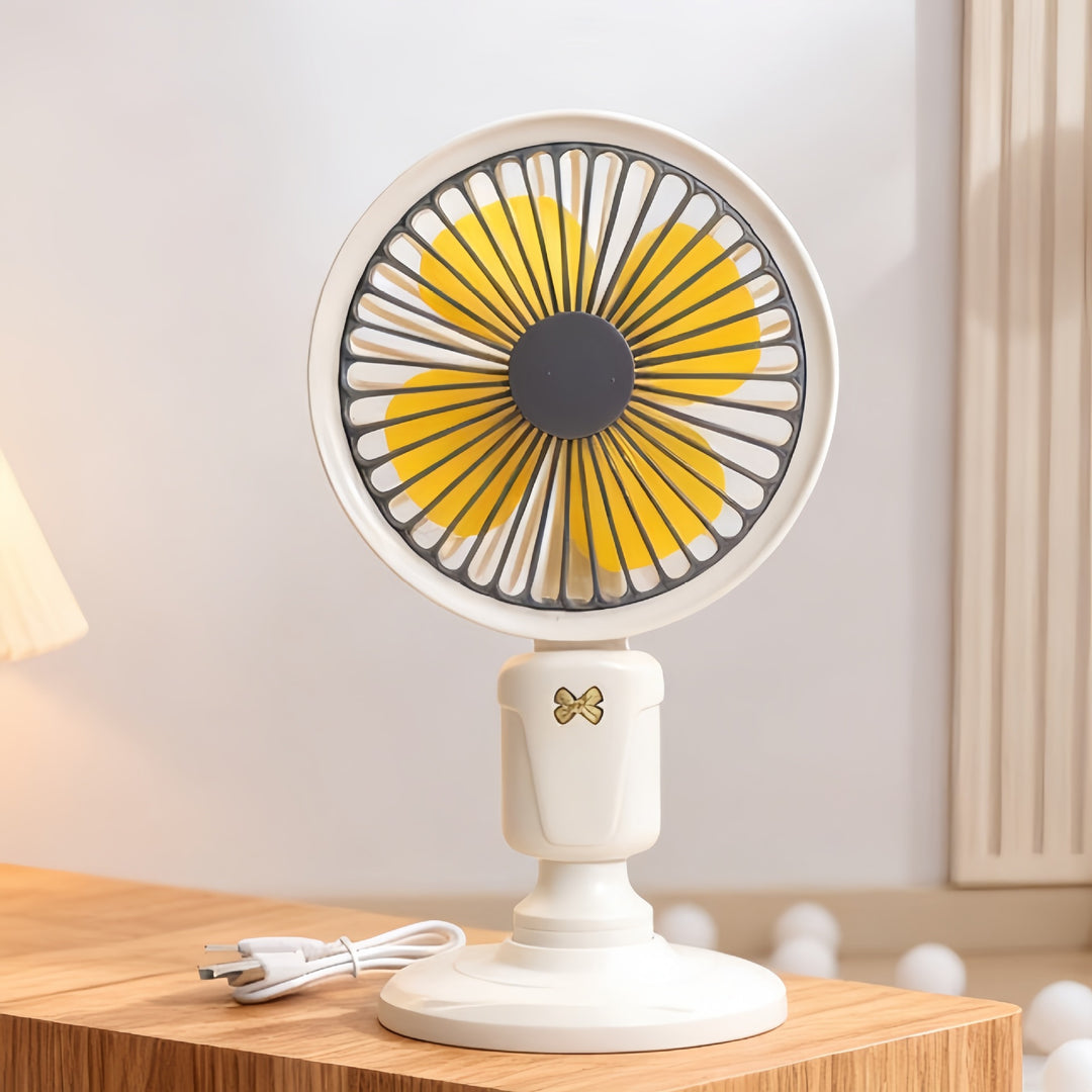 Women's Mini Desk Fan with Flexible Tilt Angle Bowlift