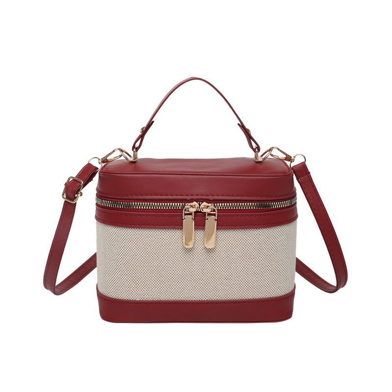 WoChic Leather and Fabric Crossbody Bag Bowlift