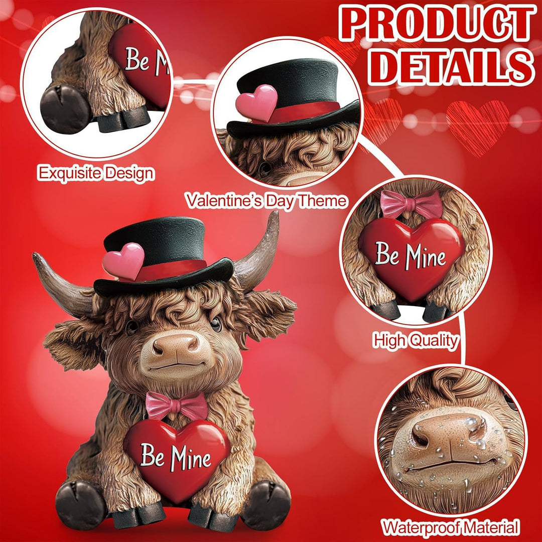 Decorative Highland Cattle Duo Stones Bowlift