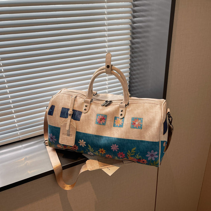 Artistic Floral Print Weekender Bag