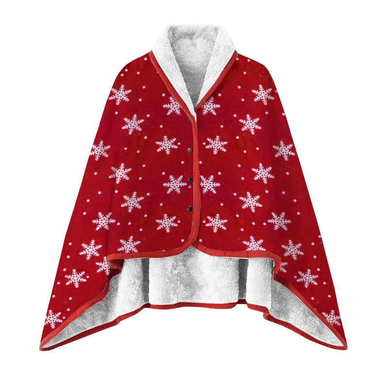 Women Cozy Warm Keeping Poncho Blanket Bowlift